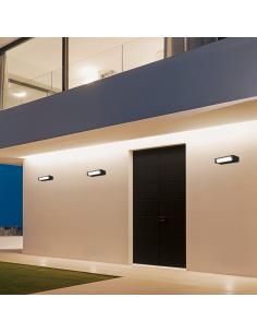 APLIQUE EXTERIOR LONGO NEGRO LED 12W 3000K 2